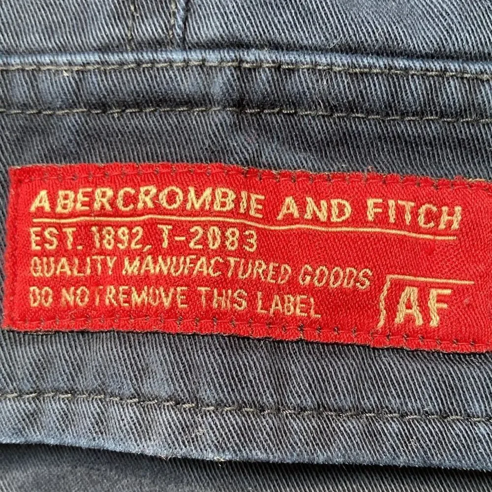 Vintage Y2k 90s Abercrombie & Fitch Dark Navy Blue Cargo Pants Sz XL - Picture 11 of 12